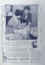 Ivory Soap, Print Ad. Full Page B&amp;W Illustration (mother and baby) original V... - £14.09 GBP