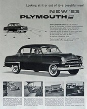 1953 Plymouth, 50&#39;s Print Ad. full page B&amp;W Illustration (close-in-all-a... - £14.30 GBP