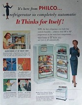 Philco Refrigerator, 50&#39;s Print Ad. Color Illustration (Philco model 1138 / P... - $17.89