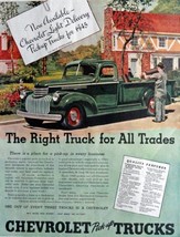 1945 Chevrolet Truck, 40's Print Advertisment. Color Illustration 10 1/4" X 1... - $17.89