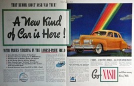 1941 Nash , 40&#39;s 2 Full Page Centerfold Color Illustration, 21&quot; x 13 1/2&quot; Pri... - £14.13 GBP