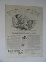 Eagle Brand condensed milk, 20&#39;s Print Ad. full page B&amp;W Illustration, p... - £14.33 GBP