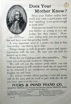 Ivers &amp; Pond Piano Co., 1800&#39;s full page B&amp;W Illustration, 7 1/4&quot; x 9 1/2&quot; Pr... - £8.59 GBP