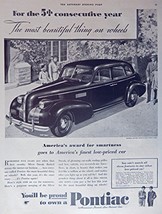 1938 Pontiac Car, print ad. Full Page B&amp;W Illustration (the most beautif... - £8.32 GBP