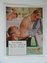Bon Ami Cleanser, 30&#39;s Print Ad. Full page Color Illustration (young boy in b... - £14.30 GBP
