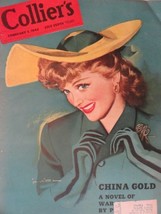 Dache, Collier's Cover, 1942 Print Ad. Color Illustration (woman green dress-... - $17.89