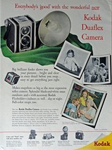 Kodak Duaflex Camera, 40&#39;s Print Ad. Full Page Color Illustration (Brown... - £14.11 GBP