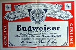 Budweiser Beer, 60&#39;s two full page centerfold Color Illustration, 21&quot; x 13 1/... - £14.22 GBP