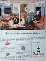 Paul Jones Whiskey, 40&#39;s Vintage Print Ad. Color Illustration, (camel) Origin... - £14.03 GBP