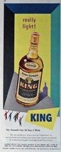 Brown Forman&#39;s Whiskey, 50&#39;s Color Illustration 5 1/2&quot; x 13 1/2&quot; Print art (K... - £14.07 GBP