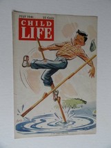 Pony, art,Child Life Magazine,1941 (cover only) cover art by Pony, boy walkin... - $17.89