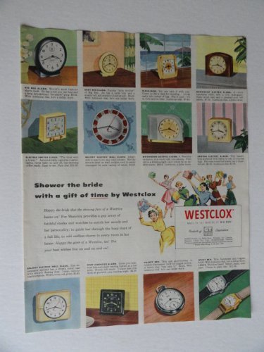 Westclox, 50's Print Ad. full page color Illustration, print ad (clocks) Orig... - $17.89
