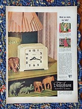Telechron Clocks, 40's Print ad. full page Color Illustration (wind no more m... - $17.89