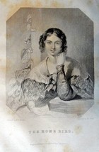 J. W. Wright Drawing, Engraved by A.L. Dick, 1800&#39;s B&amp;W Art, 6&quot; x 7&quot; [th... - $10.99