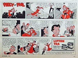 Lipton Tea, Print Ad. Color Illustration (Peggy and Phil) Original Vintage, 1... - £14.07 GBP