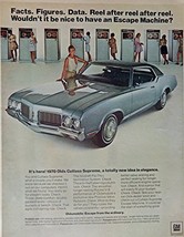 1970 Olds Cutlass Suprene, 60's Print ad. Full Page Color Illustration (women... - $17.89
