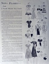 Women's Fashion Page, August 1938, Print Ad. Full Page B&W Illustration (NEWS... - $17.89
