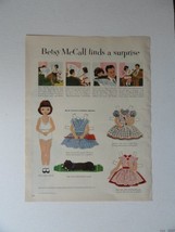 Betsy McCall Patterns, 50's Print Ad. Full page Color Illustration, painting ... - $17.89