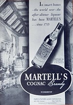 Martell&#39;s Cognac Brandy, 1935 Print Ad. B&amp;W Illustration (In smart homes... - $17.89