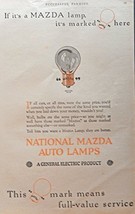 National Mazda Suto Lamps, Print Ad. 20&#39;s Color Illustration. Original 1925 S... - £14.13 GBP