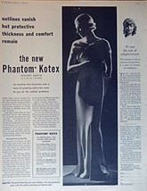 New Phantom Kotex, 1930's Print ad. Full Page B&W Illustration (to ease the t... - $12.99