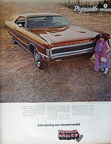 Primary image for 1970 Plymouth Sport Fury, 60's Print ad. Full Page Color Illustration (beauti...
