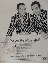 U.S. Saving Bonds, 40&#39;s Print ad. B&amp;W Illustration (Bob Hope and Bing Crosby)... - $10.99