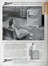 Zenith Television, 50&#39;s Print ad. Full page B&amp;W Illustration (new flash-matic... - £14.06 GBP