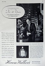 Hiram Walker Whiskey, 1935 Print Ad. B&amp;W Illustration (For 41 years I&#39;ve been... - $10.99