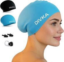 2-Pack Premium Quality Silicone Swim Caps for Women, Men, Teens &amp; Adults... - $293.40 MXN