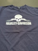 Harley Davidson T- Shirt Skull Elyria Ohio L - XL See Measurements - £20.83 GBP