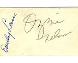 Ozzie Nelson &amp; Emily Lane Autographed Business Card 1939 - $74.17