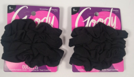 Lot of 2 Goody Ouchless Scrunchie Black 5 Ct ea. (10 total) #16772 - £8.59 GBP