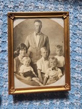 Vtg Photo Of 4 Small Boys .mom Dad Wearing Button Down Sweater And A Bow... - $184.69 MXN
