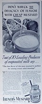 French&#39;s Mustard, 30&#39;s Print ad. B&amp;W Illustration (don&#39;t wreck my delicacy of... - £14.06 GBP