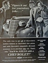 1938 Chevrolet, Print advertisment. 30&#39;s B&amp;W Illustration, 10 1/2&quot; x 13 ... - $17.89