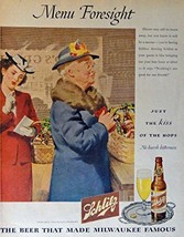 Schlitz Beer, 40&#39;s Print ad. Full Page Color Illustration (women shopping) Or... - £8.62 GBP