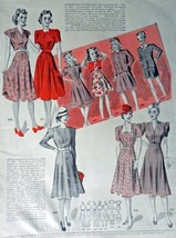 Dress Designs, 30&#39;s Print Ads. Color Illustration (introducing the smart basq... - £14.29 GBP