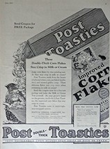 Post Toasties, Corn Flakes, 20&#39;s Print Ad. Full Page B&amp;W Illustration (double... - £8.78 GBP