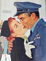 Paul C. Burns, Color Illustration Print art (Major kissing a woman) Authentic... - £14.34 GBP
