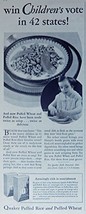 Quaker Puffed Rice and Puffed Wheat, 30&#39;s Print ad. B&amp;W Illustration (little ... - £14.13 GBP