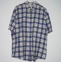 MEN&#39;S SHIRT - XL - Eddie Bauer -  Blue / White Plaid Long Sleeve 100% Co... - $23.02 CAD
