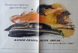 Kaiser-Frazer Cars, 40&#39;s Print Ad. Color Illustration (beautiful Art work) Or... - £14.30 GBP