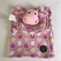 Zoonies Baby HADA THE HIPPO 3-1 Baby Toy/Pillow/Blanket Pink Lovey Nunu Blanket - £19.43 GBP
