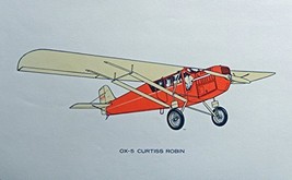 OX-5 Curtiss Robin Airplane, Illustration Print art. Authentic oringial vinta... - £10.27 GBP