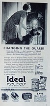 Ideal Dog Food, Print Ad. B&amp;W Illustration (changing the guard) Original... - $17.89