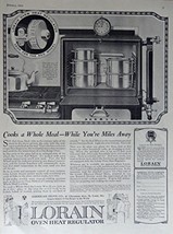 Lorain Oven Heat Regulator, 20's Print Ad. Full Page B&W Illustration (cooks ... - $17.89