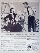 Sanforized Shunk, print ad. Full Page B&W Illustration ("listen, George... ei... - $17.89
