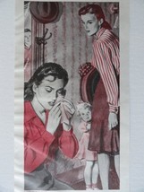Al Moore, 40's Color Illustration, painting,print art (woman crying) 1944 Cos... - $17.89
