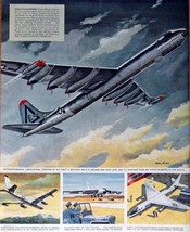 Convair B-36s, Color Illustration, Print Art (B-47s, RB-66s) 1953 Collier&#39;s M... - £14.30 GBP